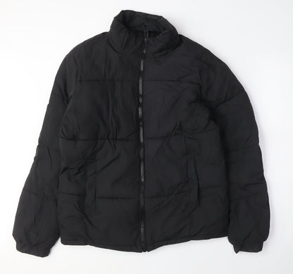 Womens UK Size XS Bershka Black Puffer Jacket