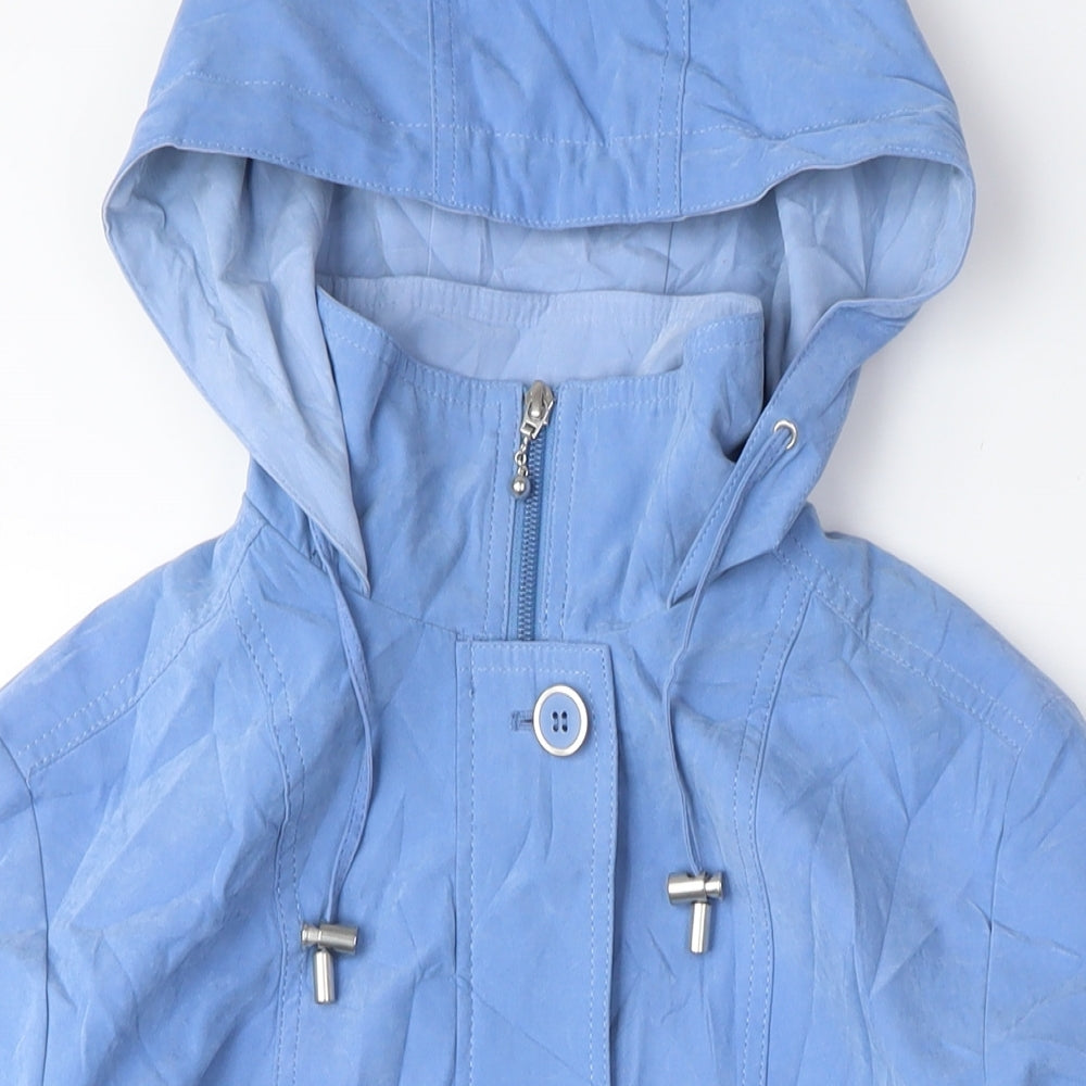 EMW Womens Blue Parka Coat Size 10 Button - Vintage