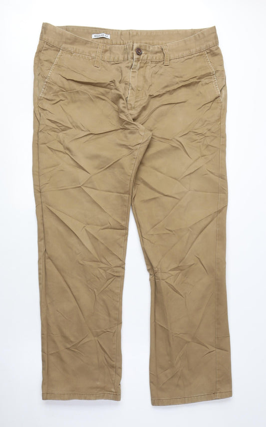 Twisted Soul Mens Beige Cotton Straight Jeans Size 36 in L29 in Regular Zip