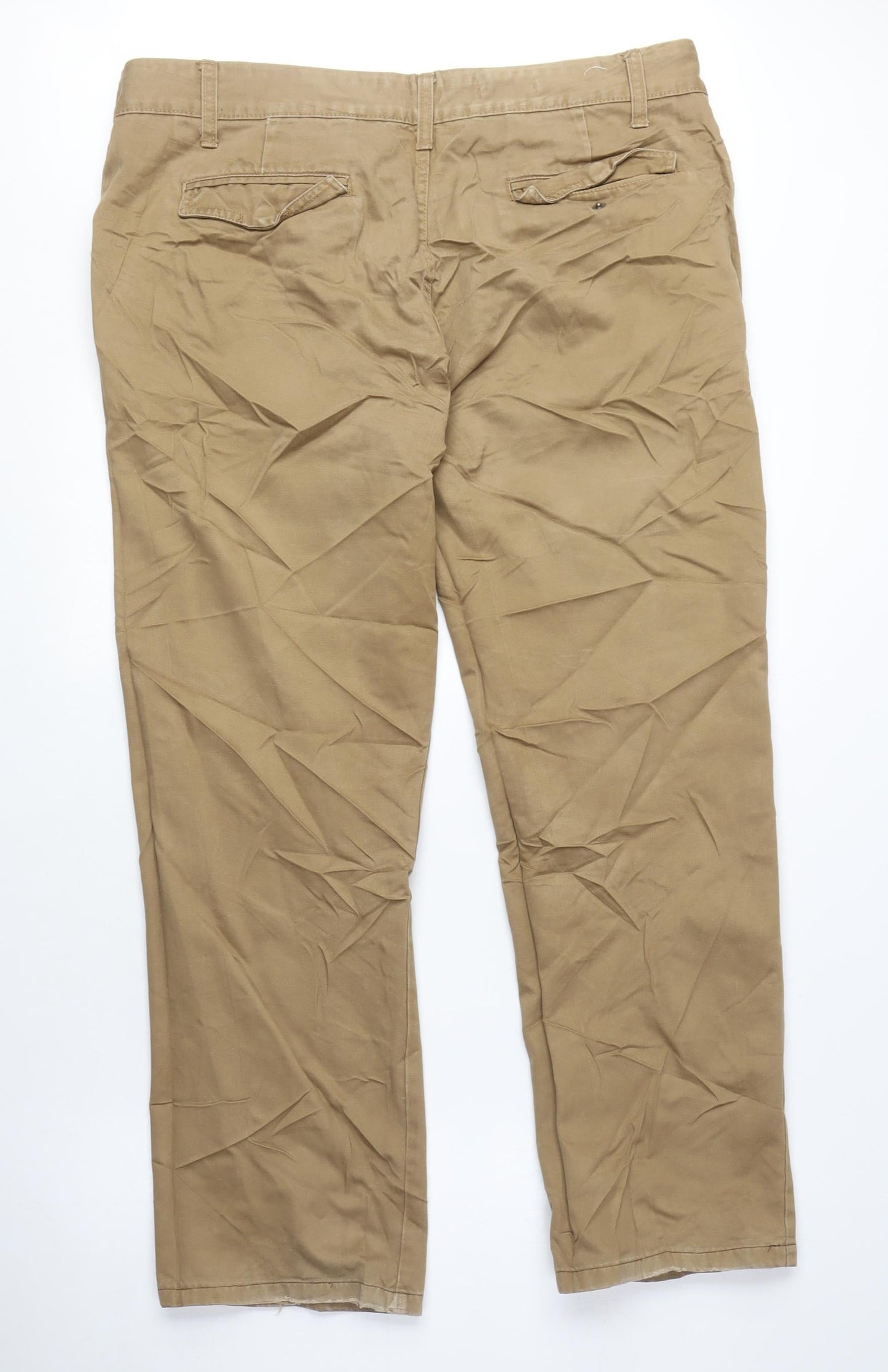 Twisted Soul Mens Beige Cotton Straight Jeans Size 36 in L29 in Regular Zip