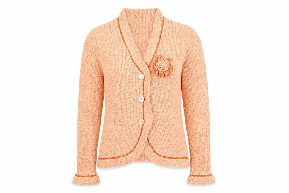 Womens UK Size 10 Olsen Orange Cardigan Jumper
