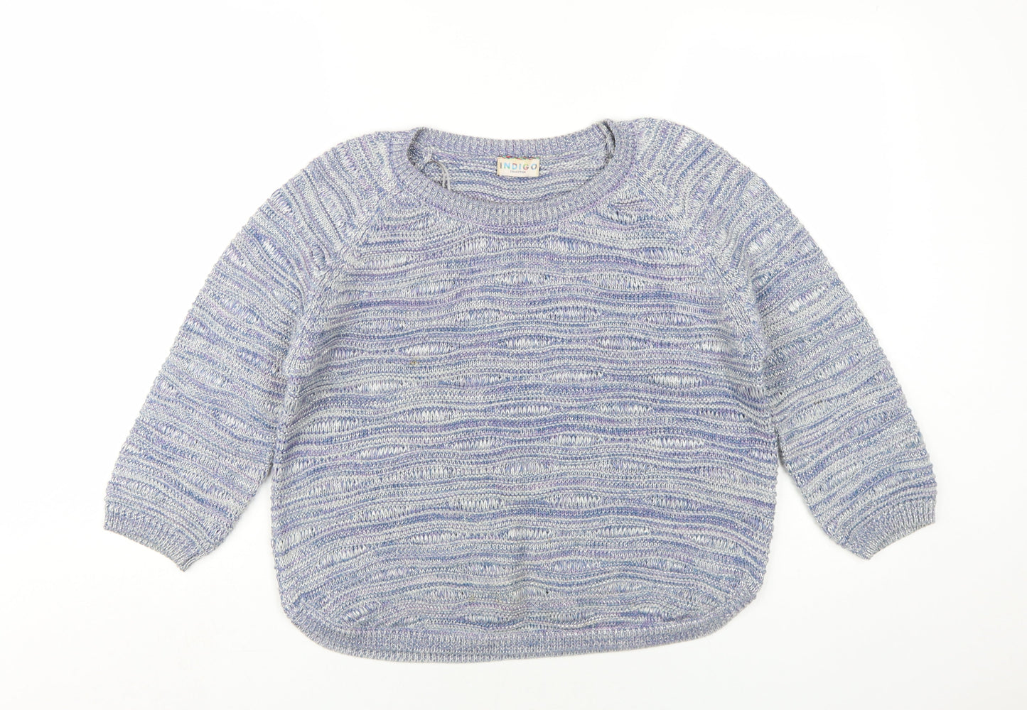 Womens UK Size 14 Indigo Blue Pullover Jumper