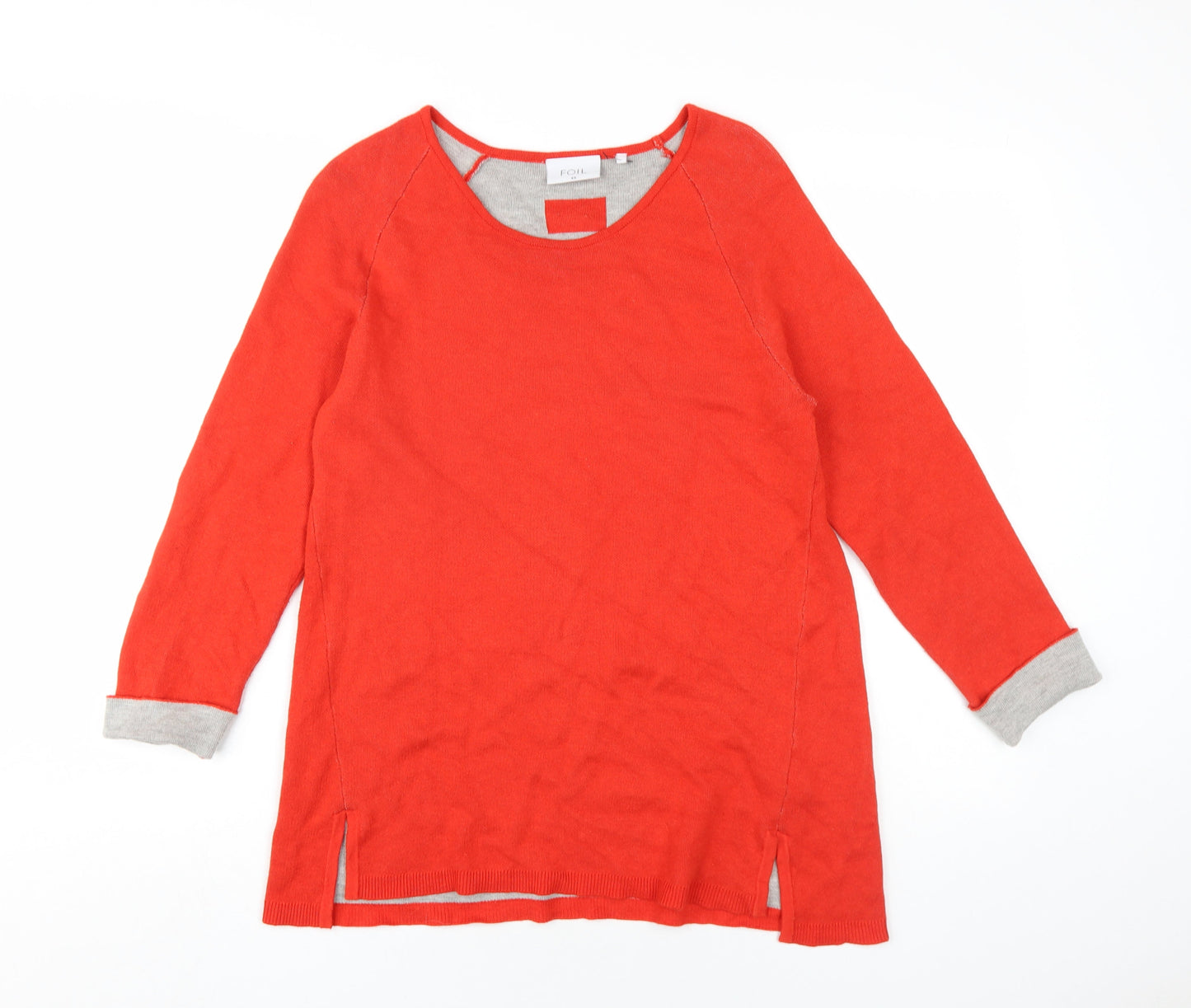 Foil Womens Red Round Neck Viscose Pullover Jumper Size XS