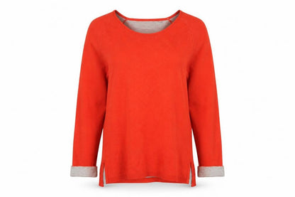 Foil Womens Red Round Neck Viscose Pullover Jumper Size XS