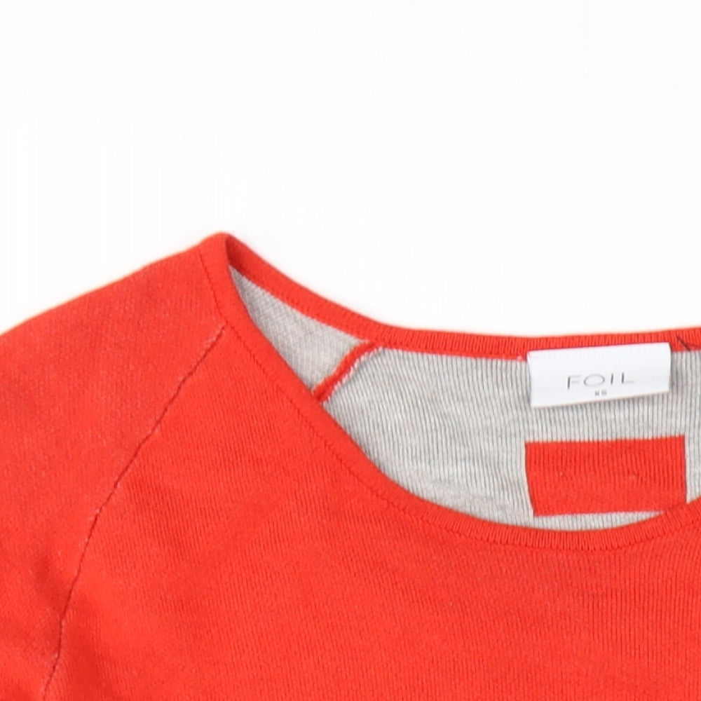 Foil Womens Red Round Neck Viscose Pullover Jumper Size XS