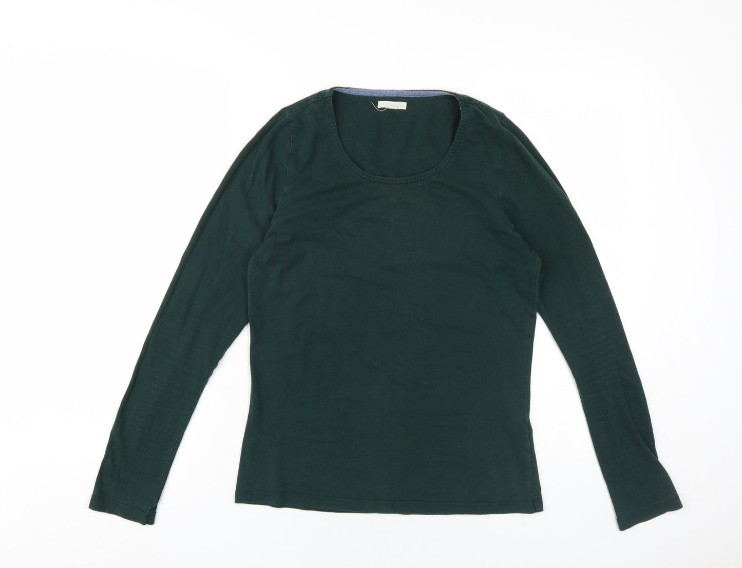 Mud & Water Womens Green Viscose Basic T-Shirt Size 10 Scoop Neck