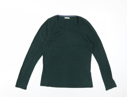 Mud & Water Womens Green Viscose Basic T-Shirt Size 10 Scoop Neck