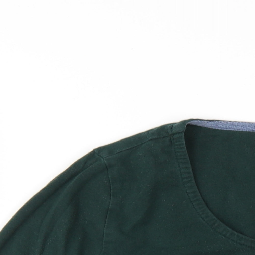 Mud & Water Womens Green Viscose Basic T-Shirt Size 10 Scoop Neck