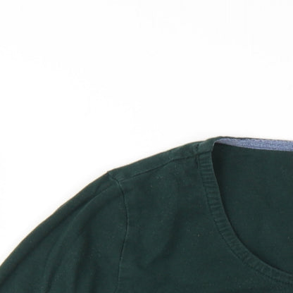 Mud & Water Womens Green Viscose Basic T-Shirt Size 10 Scoop Neck