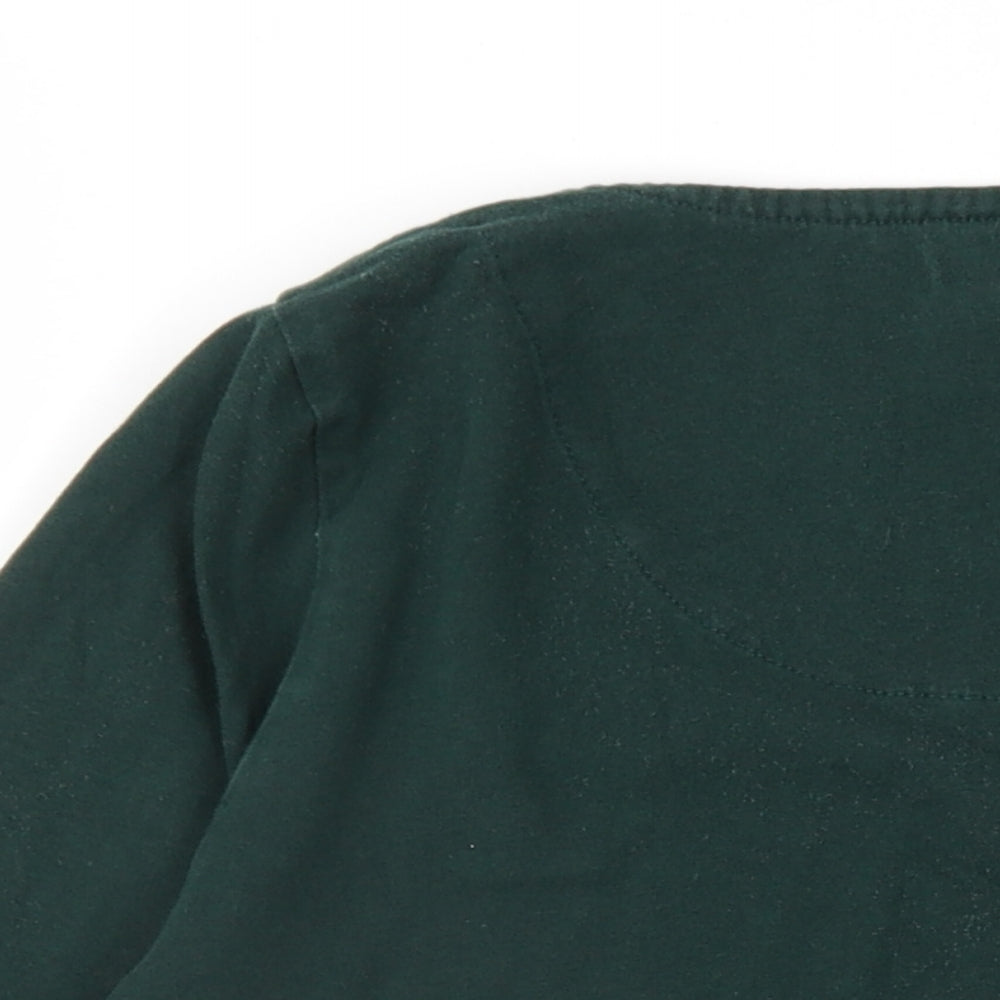 Mud & Water Womens Green Viscose Basic T-Shirt Size 10 Scoop Neck