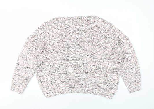 Anthology Womens Pink Round Neck Acrylic Pullover Jumper Size 20