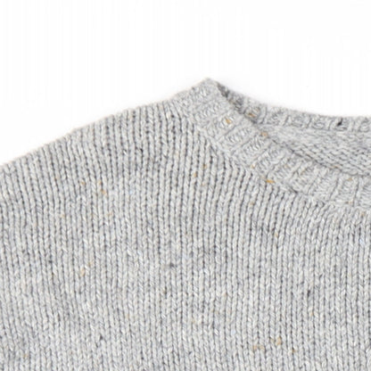Mango Womens Grey Round Neck Acrylic Pullover Jumper Size M