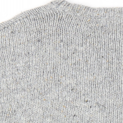 Mango Womens Grey Round Neck Acrylic Pullover Jumper Size M