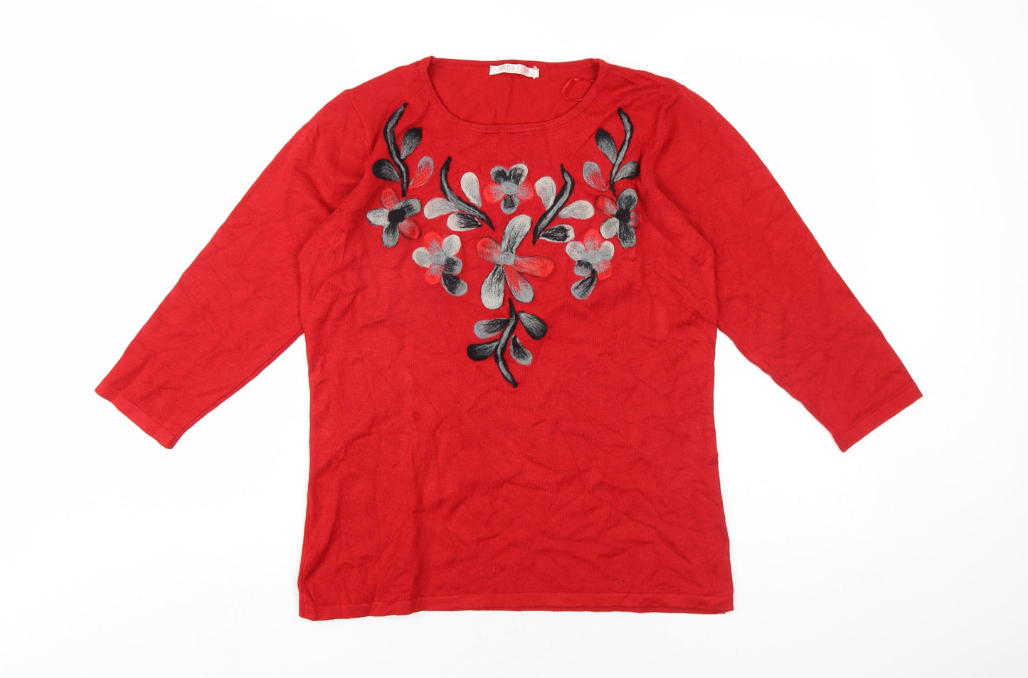 Womens UK Size M Anna Rose Red Pullover Jumper