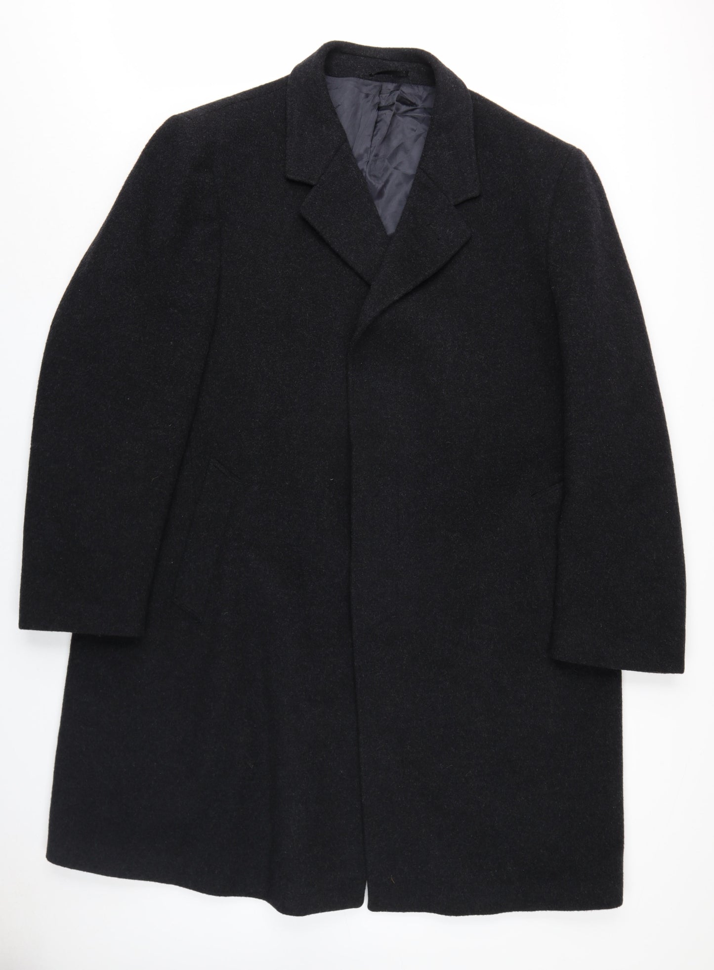Mens UK Size L Hodges Black Overcoat