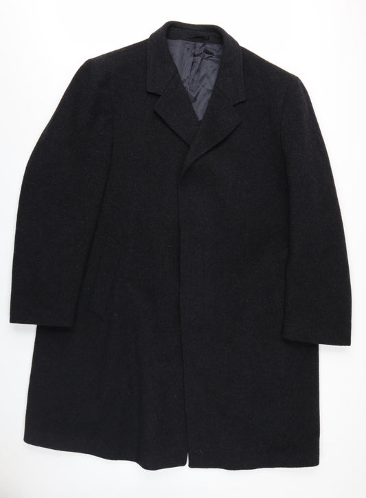 Mens UK Size L Hodges Black Overcoat