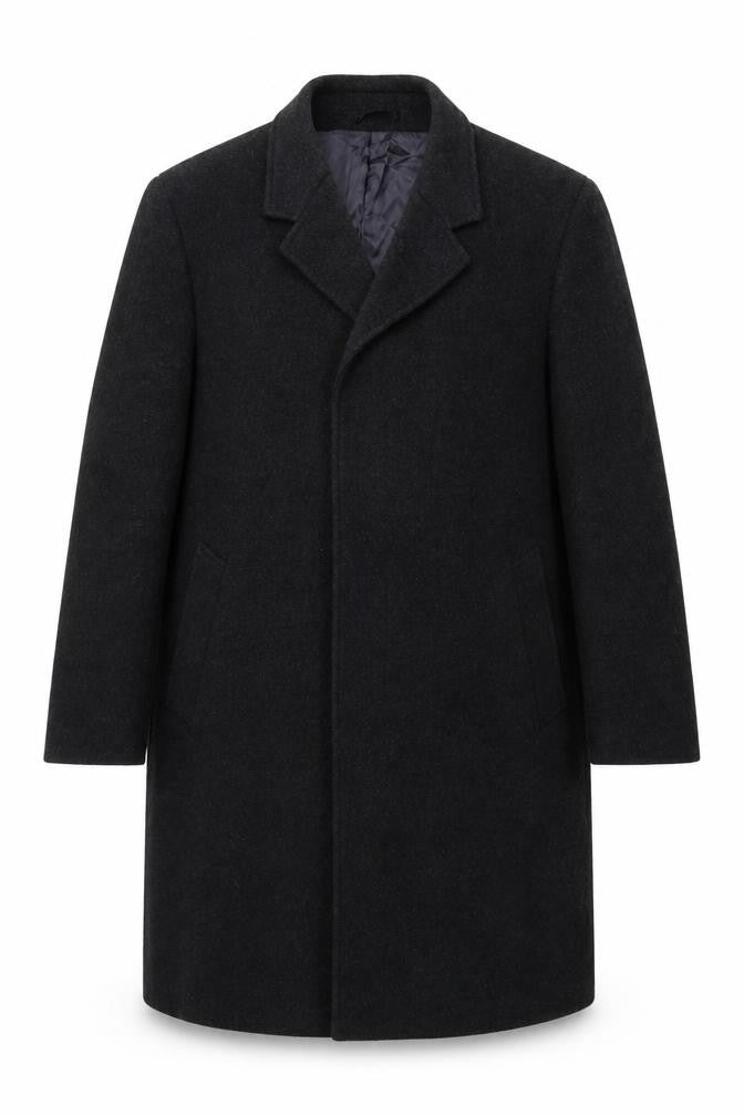 Mens UK Size L Hodges Black Overcoat