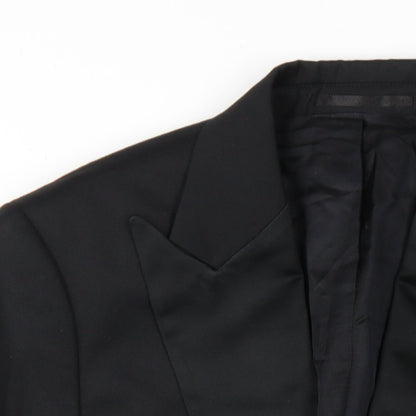 Henderson Mens Black Polyester Jacket Blazer Size 38 Regular