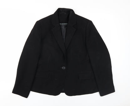 Berkertex Womens Black Polyester Jacket Blazer Size 14