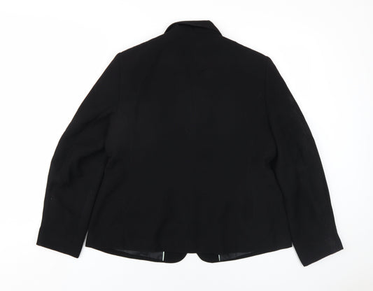 Berkertex Womens Black Polyester Jacket Blazer Size 14