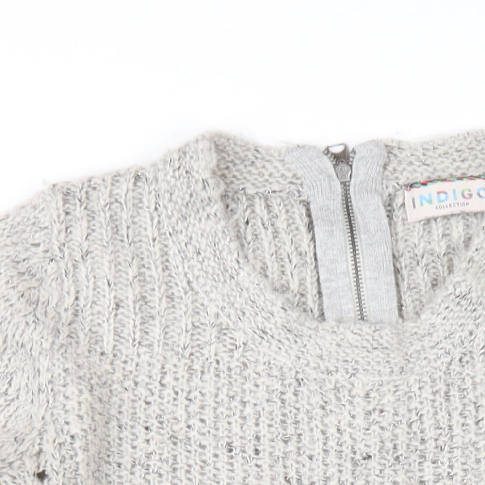 Womens UK Size 8 Indigo Grey Pullover Jumper
