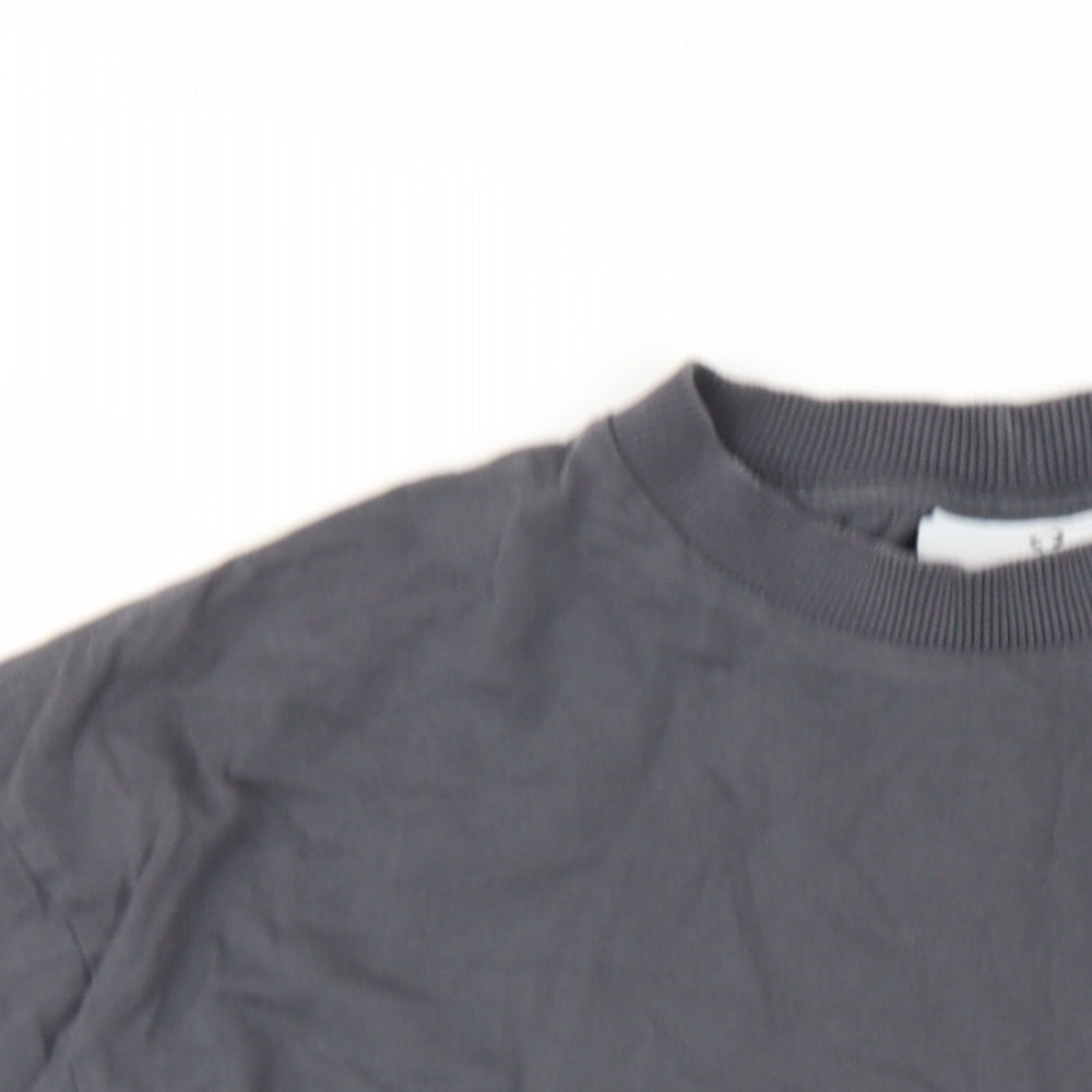 Womens UK Size XS COLLUSION Grey Basic T-Shirt