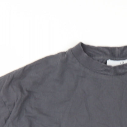 Womens UK Size XS COLLUSION Grey Basic T-Shirt