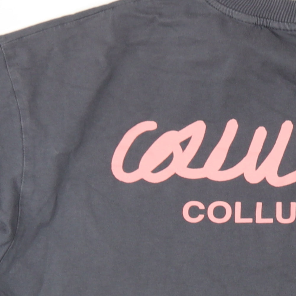 Womens UK Size XS COLLUSION Grey Basic T-Shirt