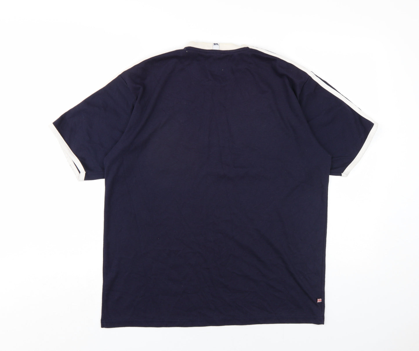 Lonsdale Mens Blue Cotton T-Shirt Size M V-Neck