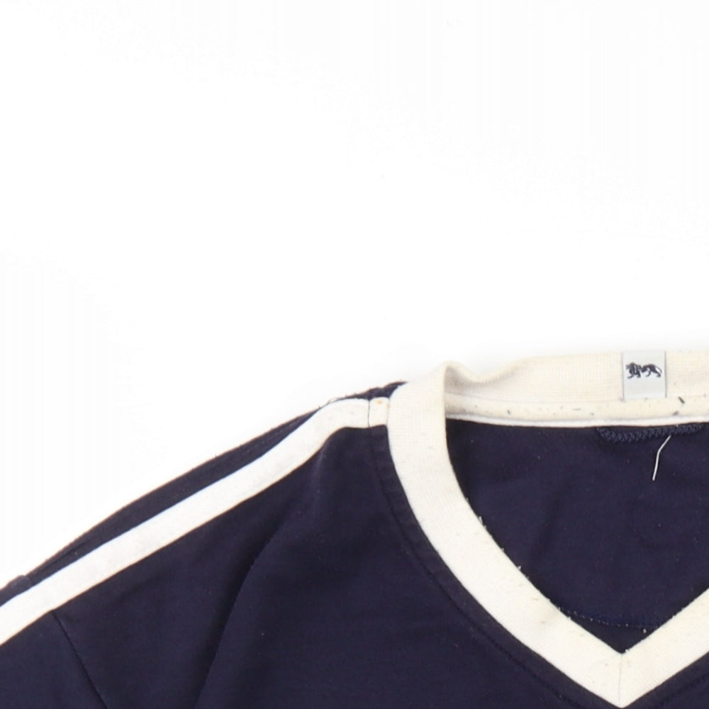 Lonsdale Mens Blue Cotton T-Shirt Size M V-Neck