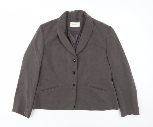 Minuet Womens Grey Jacket Blazer Size 16 Button