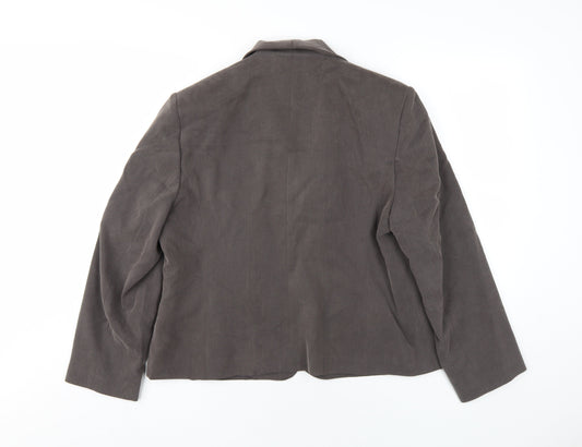 Minuet Womens Grey Jacket Blazer Size 16 Button