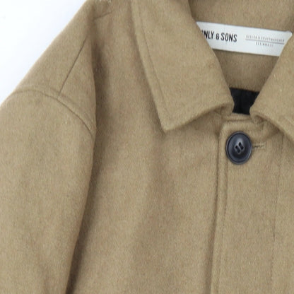 Mens UK Size L ONLY & SONS Beige Overcoat