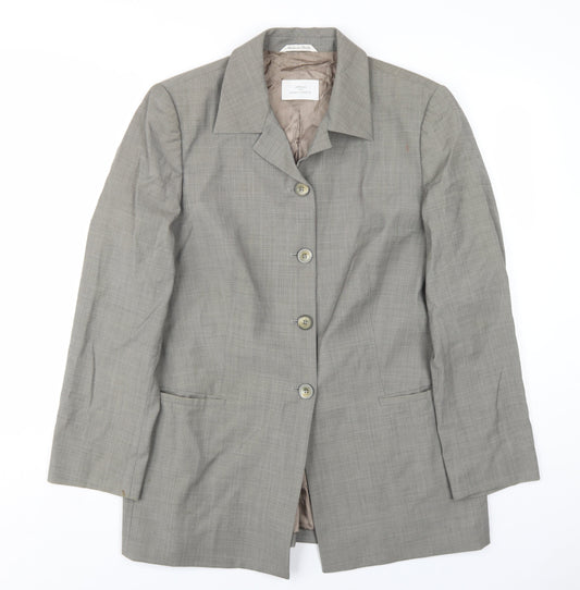 Marks and Spencer Womens Grey Wool Jacket Blazer Size 16