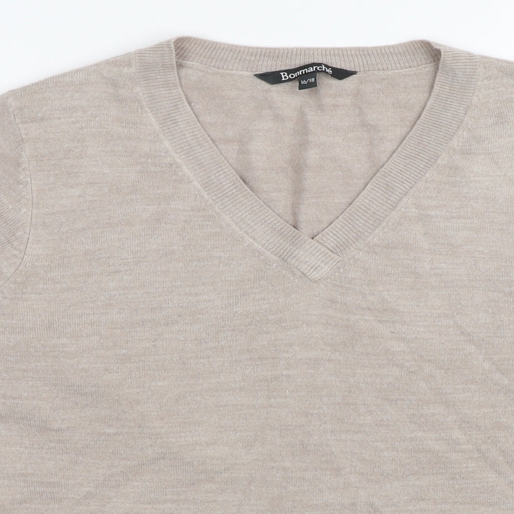 Womens UK Size 16 Bonmarché Beige Pullover Jumper