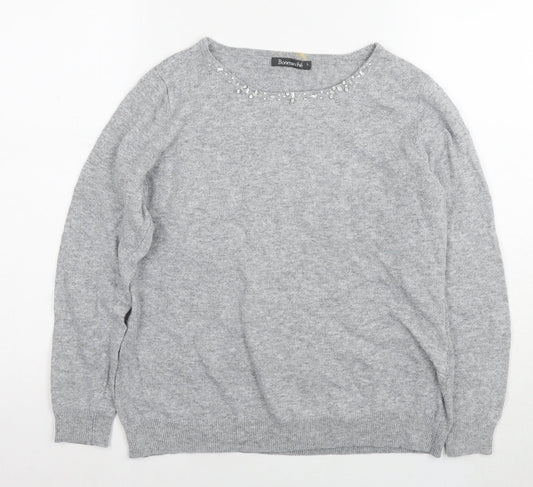 Womens UK Size L Bonmarché Grey Pullover Jumper