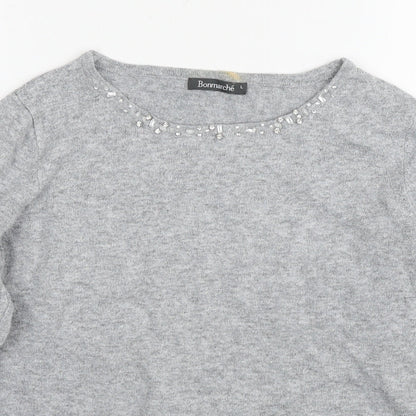 Womens UK Size L Bonmarché Grey Pullover Jumper