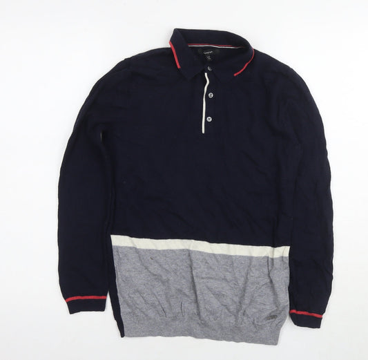 Autograph Boys Blue Collared Wool Pullover Jumper Size 11-12 Years Pullover