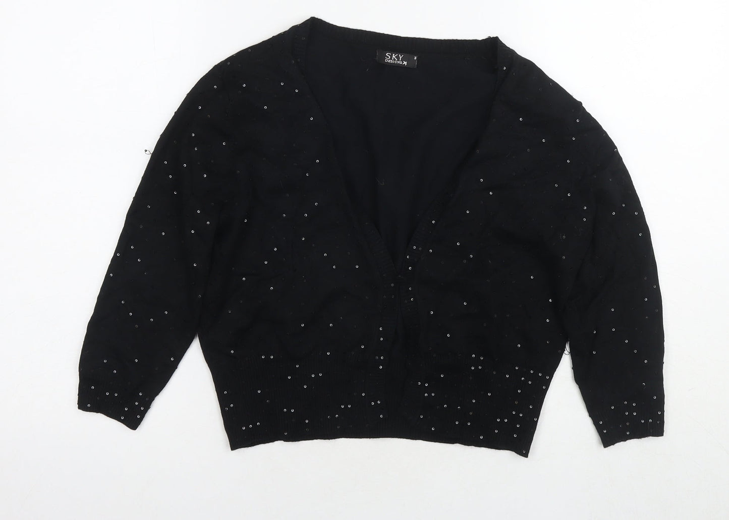 Womens UK Size M Sky Black Cardigan Jumper
