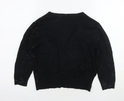 Womens UK Size M Sky Black Cardigan Jumper