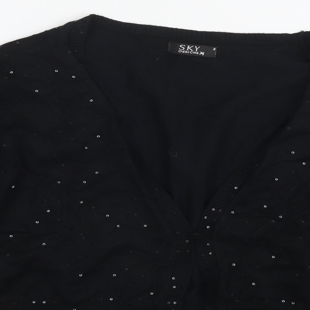 Womens UK Size M Sky Black Cardigan Jumper