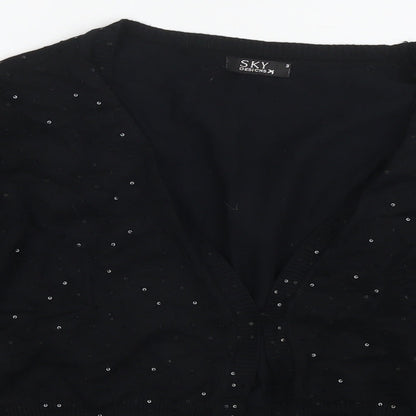Womens UK Size M Sky Black Cardigan Jumper