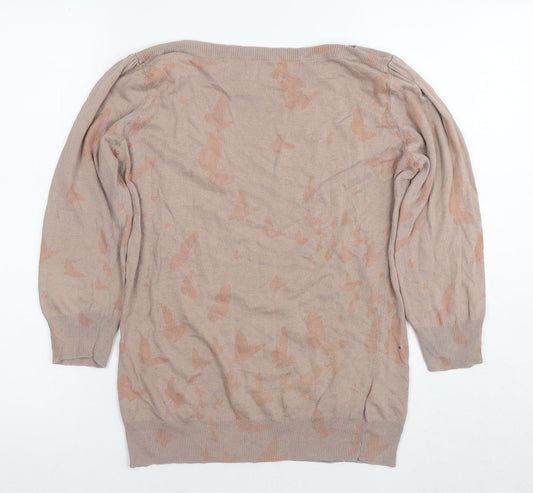 Womens UK Size 10 NEXT Beige Pullover Jumper