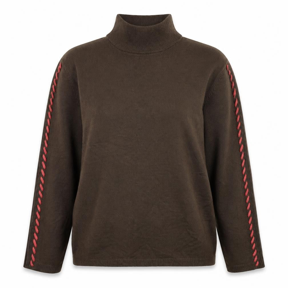 Womens UK Size 14 Janique Brown Pullover Jumper