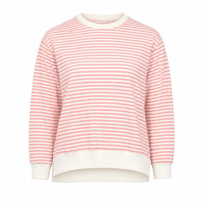 Khost Womens Pink Striped Cotton Pullover Sweatshirt Size 8 Pullover