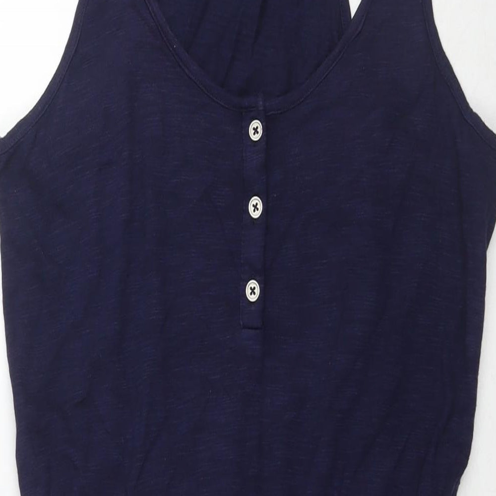 Gap Womens Blue Cotton Tank Dress Size M Round Neck Pullover