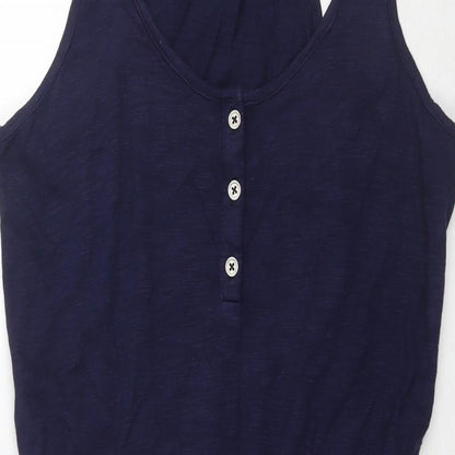 Gap Womens Blue Cotton Tank Dress Size M Round Neck Pullover