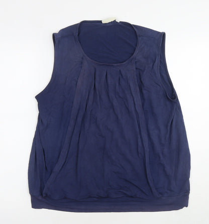 Womens UK Size L JoJo Maman Bébé Blue Basic Tank