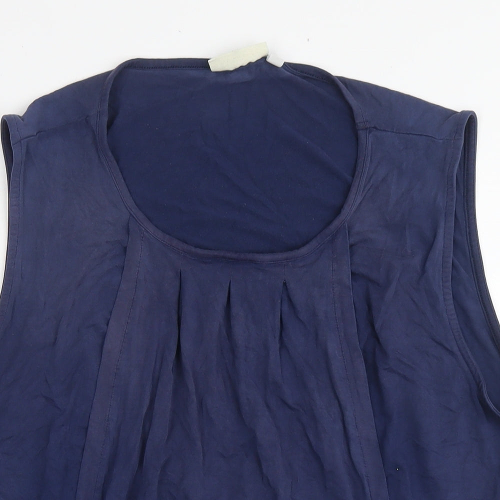 Womens UK Size L JoJo Maman Bébé Blue Basic Tank