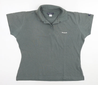 Womens UK Size 12 Reebok Green Basic Polo